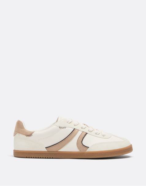 Stradivarius - S011 - Sneakers basic rètro color écru - view 1