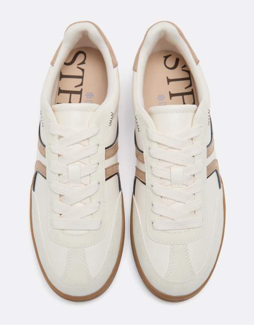Stradivarius - S011 - Sneakers basic rètro color écru, 4 di 7