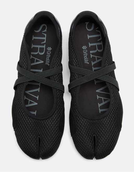 Stradivarius S032 sneaker con punta divisa nere, 3 di 6