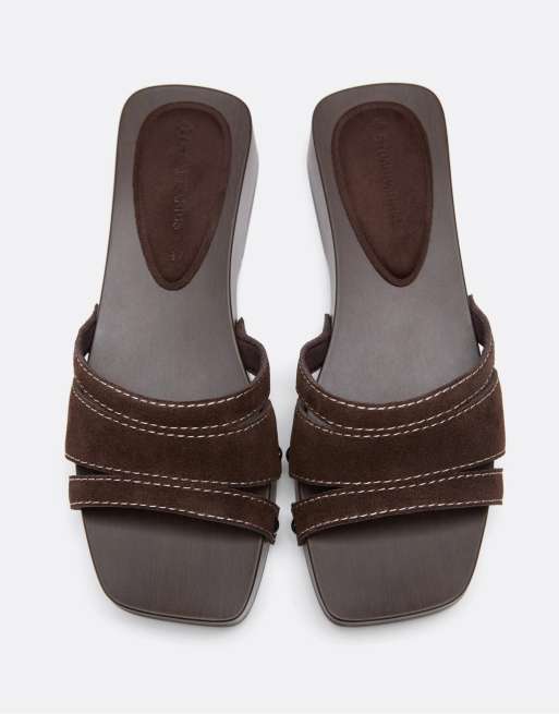 Stradivarius sabots plats marron, 3 de 4