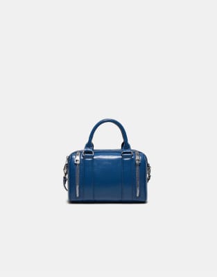 Stradivarius - Sac bandoulière à détails zippés - Bleu