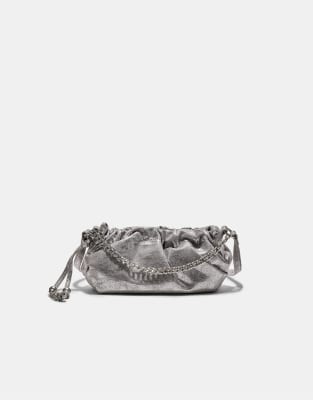 Stradivarius - Sac bandoulière à perles - Gris