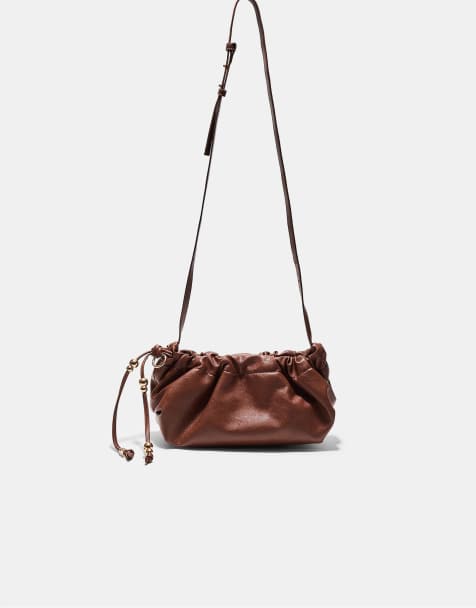 Stradivarius - Sac bandoulière à perles - Marron - view 1