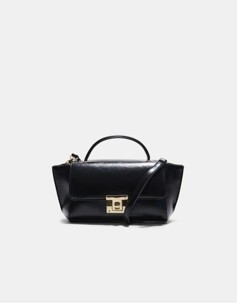 Stradivarius sac bandoulière à rabat noir - view 1
