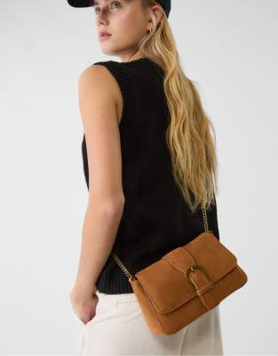 Stradivarius - Sac bandoulière avec boucle - Camel pâle-Marron