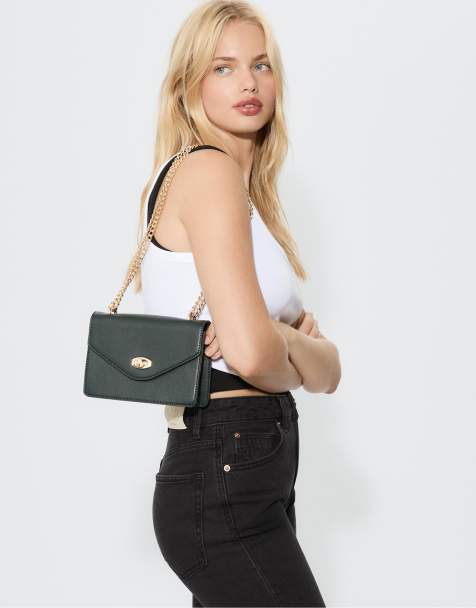 Stradivarius - Sac bandoulière avec fermoir - Kaki - view 1