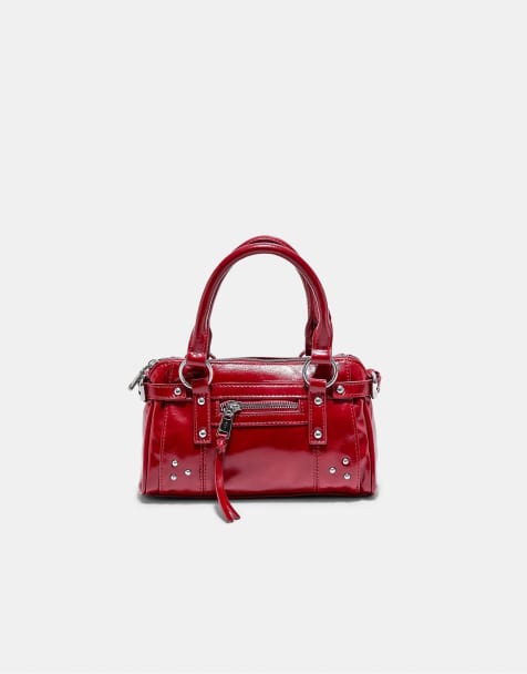 Stradivarius sac bandoulière avec poche et clous en rouge - view 1
