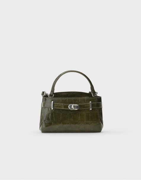 Stradivarius Sac bandoulière city effet noix de coco kaki - view 1