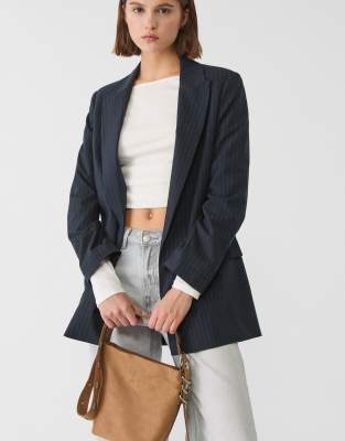 Stradivarius - Sac bandoulière en imitation daim avec bandoulière - Beige-Neutre