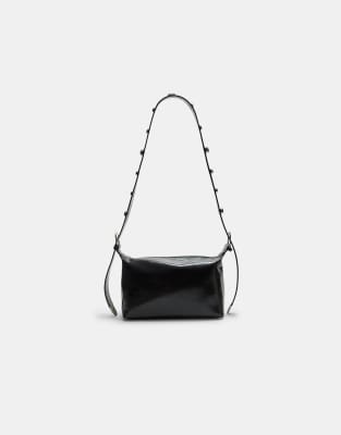 Stradivarius - Sac bandoulière en similicuir avec clous - Noir