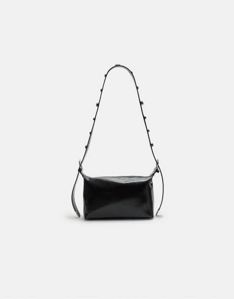 Stradivarius - Sac bandoulière en similicuir avec clous - Noir - view 1