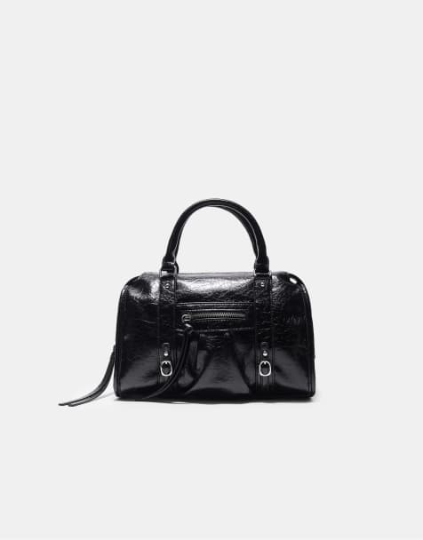 Stradivarius - Sac bowling taille moyenne - Noir - view 1