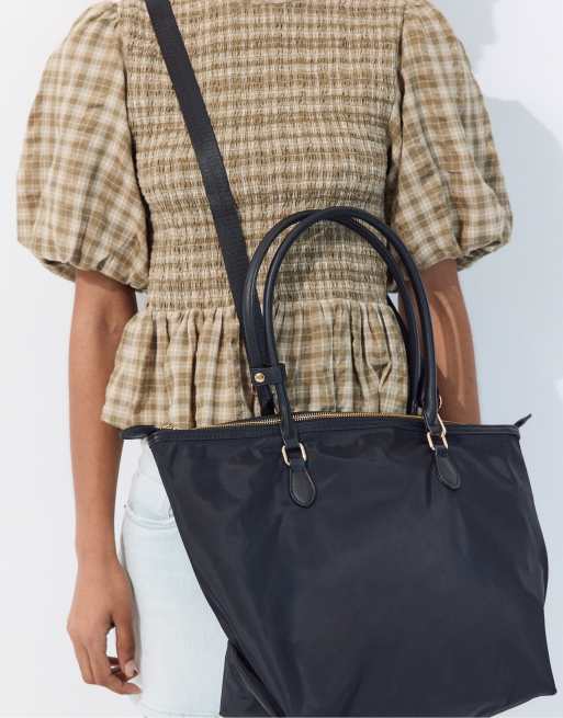 Stradivarius - Sac cabas bandoulière contrastant - Noir, 3 de 4