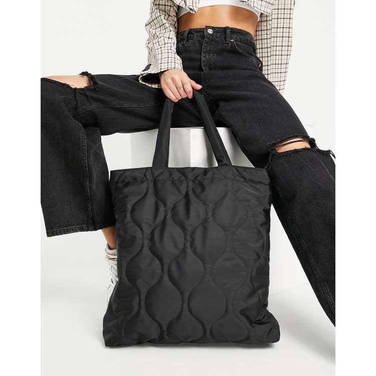 Stradivarius Sac cabas matelass Noir ASOS