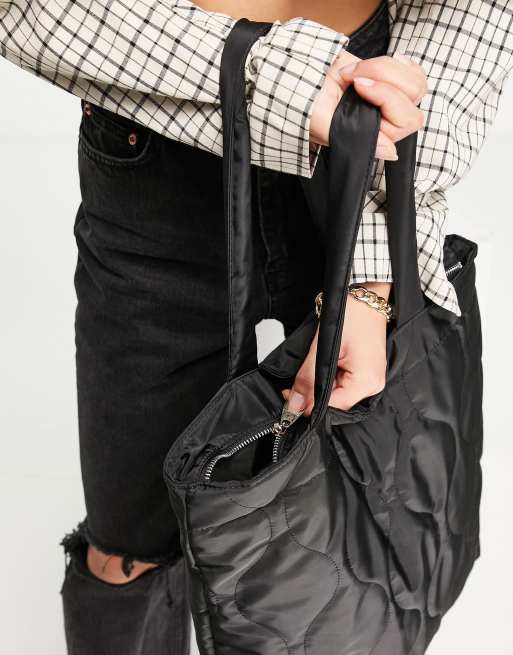 Stradivarius Sac cabas matelass Noir ASOS