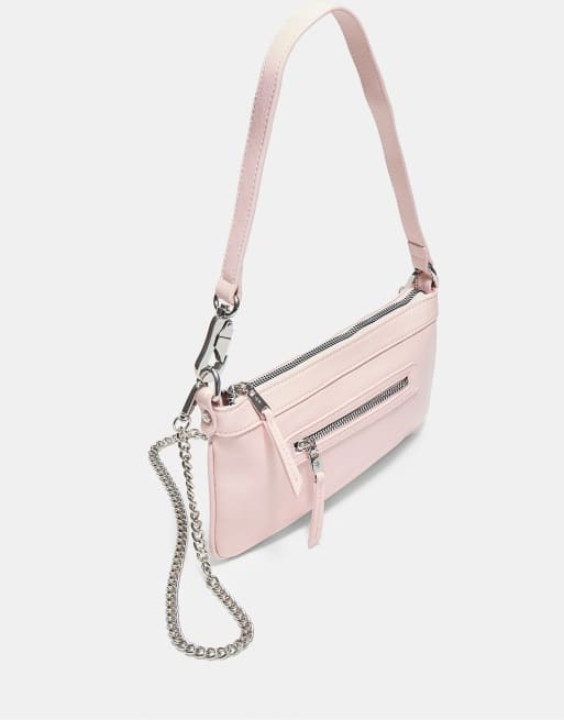 Stradivarius - Sac porté épaule à fermoir métallique - Rose pastel, 4 de 4