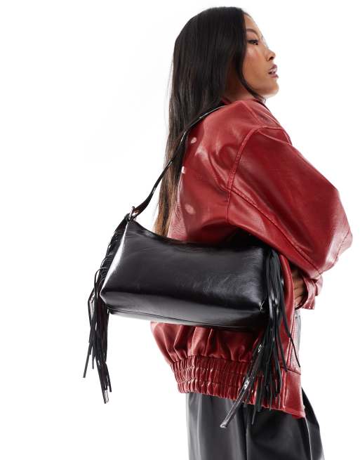 Sac Noir Sac Croco Stradivarius Stradivarius Sac Porté épaule à