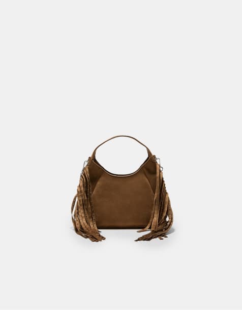 Stradivarius - Sac porté épaule avec franges sur les côtés - Caramel - view 1