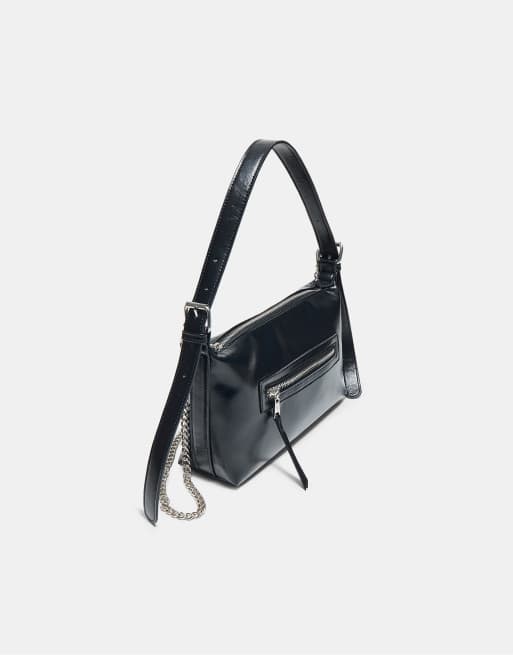 Stradivarius sac porté épaule avec poche avant noir, 4 de 4