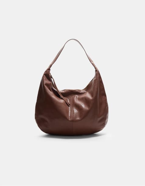 Stradivarius - Sac porté épaule demi-lune - Camel pâle - view 1