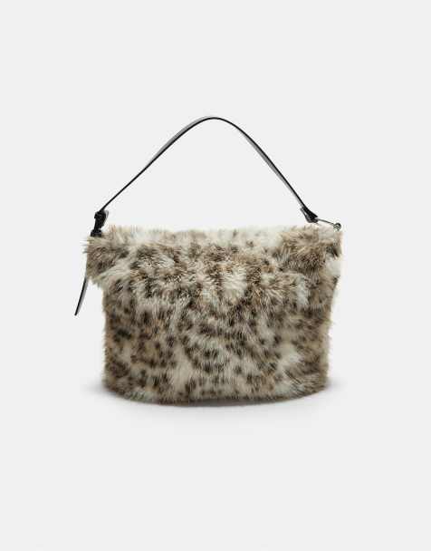 Stradivarius - Sac porté épaule en fausse fourrure - Beige - view 1