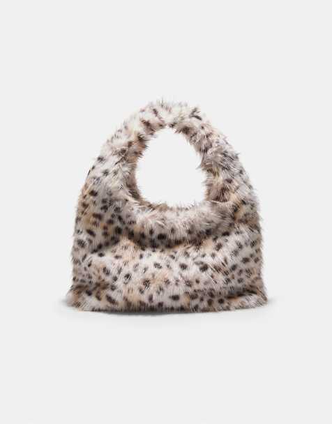 Stradivarius - Sac porté épaule en fausse fourrure - Blanc - view 1