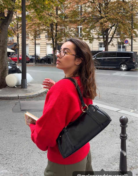 Stradivarius sac porté épaule rétro noir - view 1