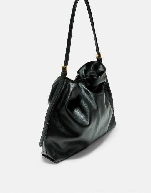 Stradivarius sac porté épaule souple noir, 4 de 4