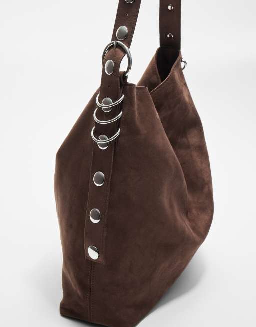 Stradivarius Sac seau en imitation daim avec bandoulière