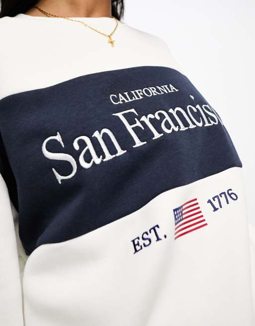 Slogan best sale oversized sweatshirt