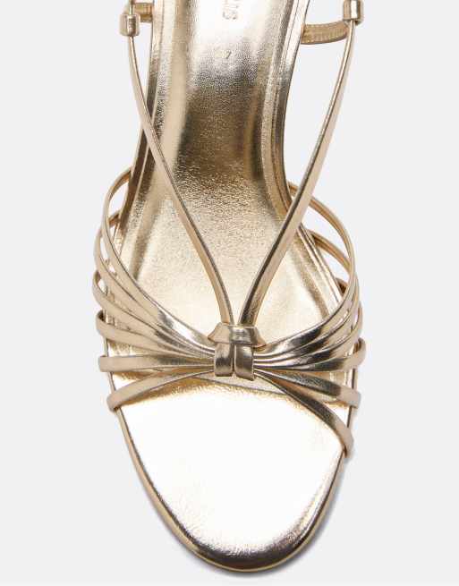 Stradivarius - Sandales à brides multiples et petit talon - Doré, 3 de 4