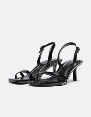 Sandales à talon avec brides et découpes - Noir 36
