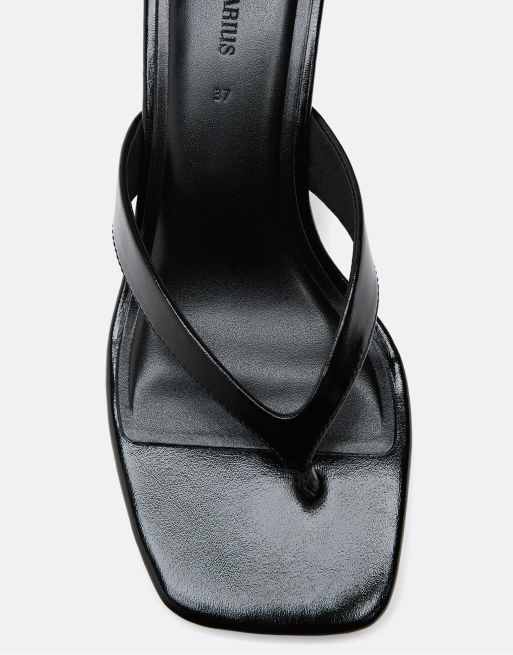Stradivarius - Sandales à talon avec entredoigt - Noir, 5 de 6