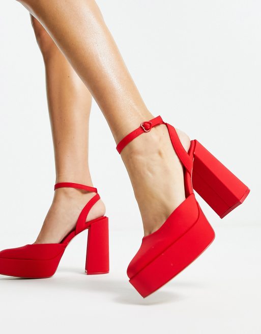 Sandales plateforme rouge new arrivals