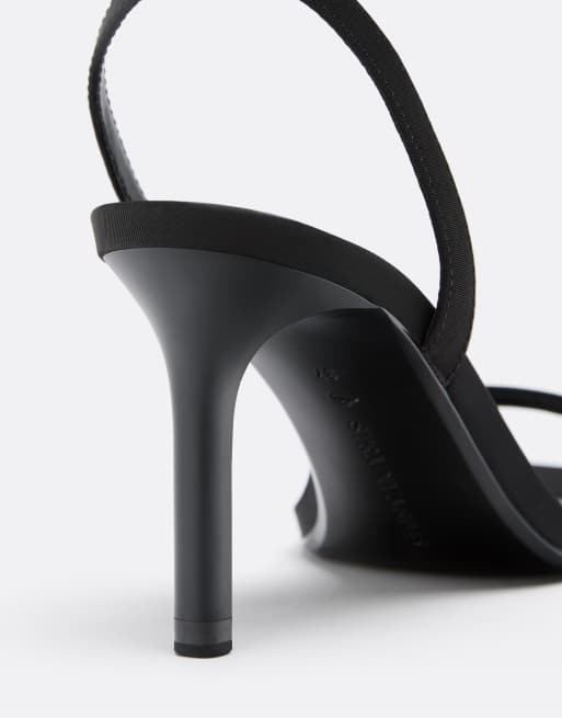Stradivarius – Sandaletten in Schwarz mit hohem Absatz, 6 von 7
