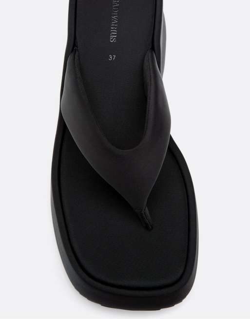 Stradivarius - Sandali infradito neri con plateau, 4 di 6