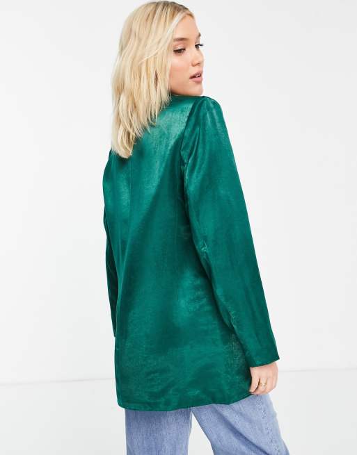 Green 2024 satin blazer