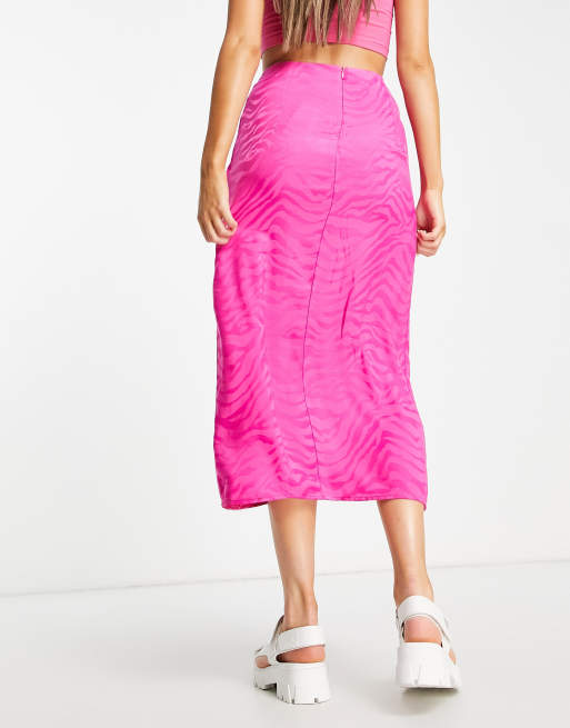 Hot pink jacquard clearance skirt