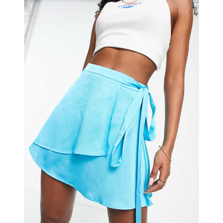 Satin mini wrap outlet skirt