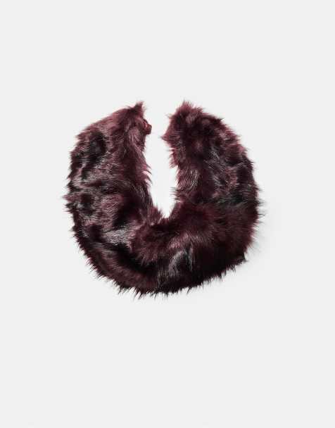 Stradivarius - Scaldacollo bordeaux in pelliccia sintetica - view 1