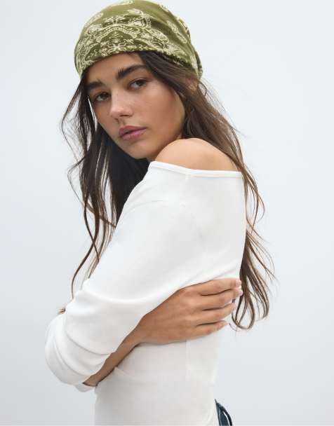 Stradivarius scarf i khaki med kashmireffekt - view 1