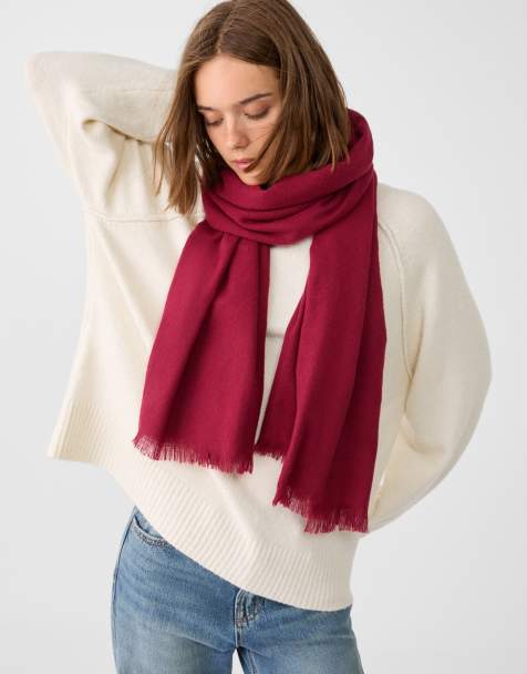 Stradivarius scarf in burgundy - view 1