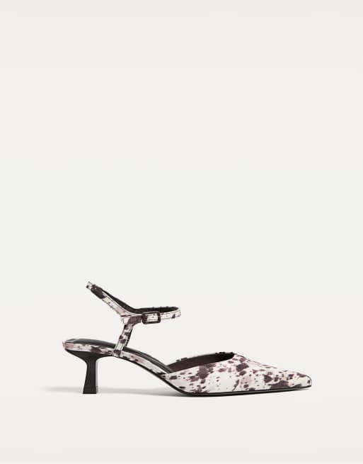 Stradivarius - Scarpe con tacco e stampa multicolore