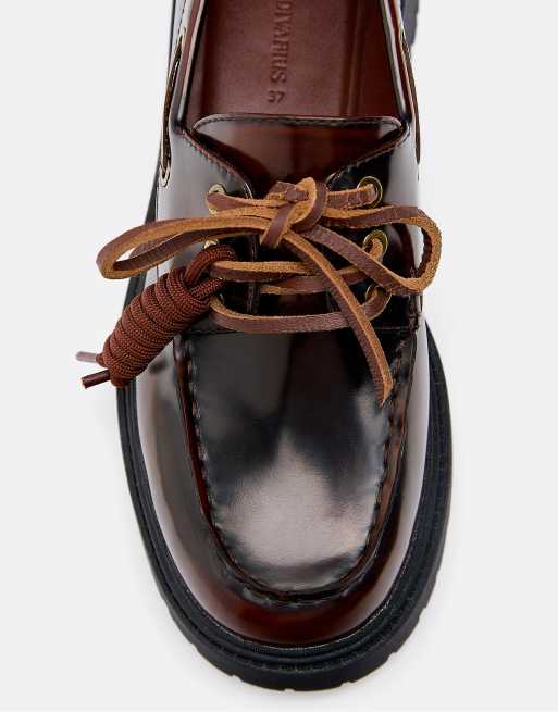 Stradivarius - Scarpe da barca marroni con plateau, 2 di 4