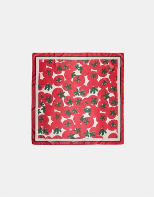 Stradivarius - Schal in Rot mit Tomatenmuster