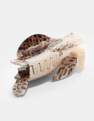 Stradivarius - Schildkröten-Haarklammer in Braun-Brown