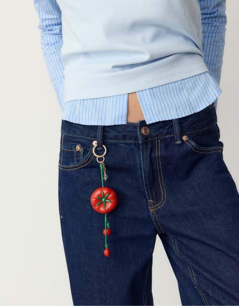 Stradivarius – Schlüsselring in Rot mit Tomaten-Anhänger - view 1