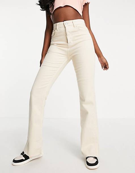 SELECTED Denim Jeans in Weiß Damen Bekleidung Jeans Ausgestellte Jeans 