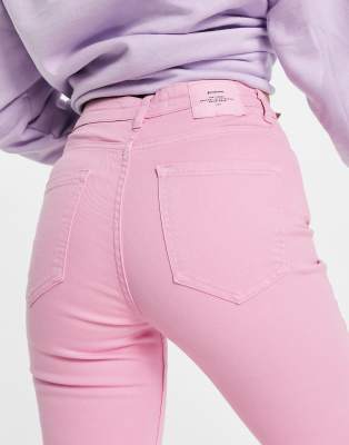 stradivarius pink mom jeans