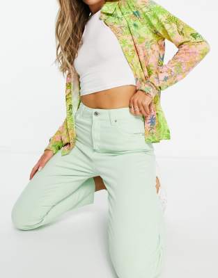 mint green mom jeans